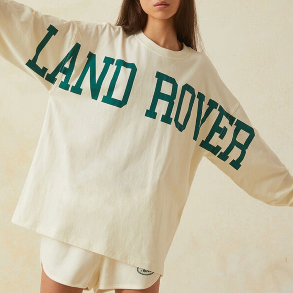 Pacsun Land Rover cream & green long sleeve